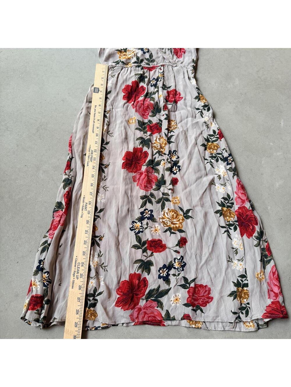 Autumn Wedding Guest Dress Midi Faux Wrap Boho Dress Cap Sleeve Angie Sz Small - Picture 6 of 8